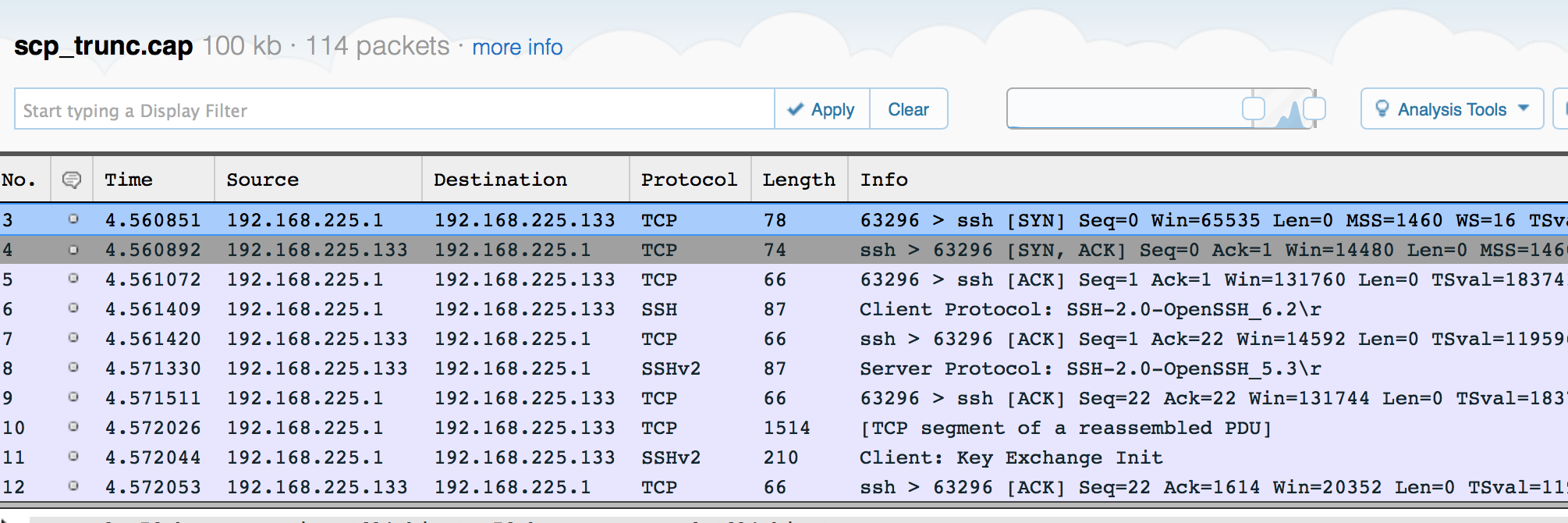 SCP Transfer - click for Cloudshark version