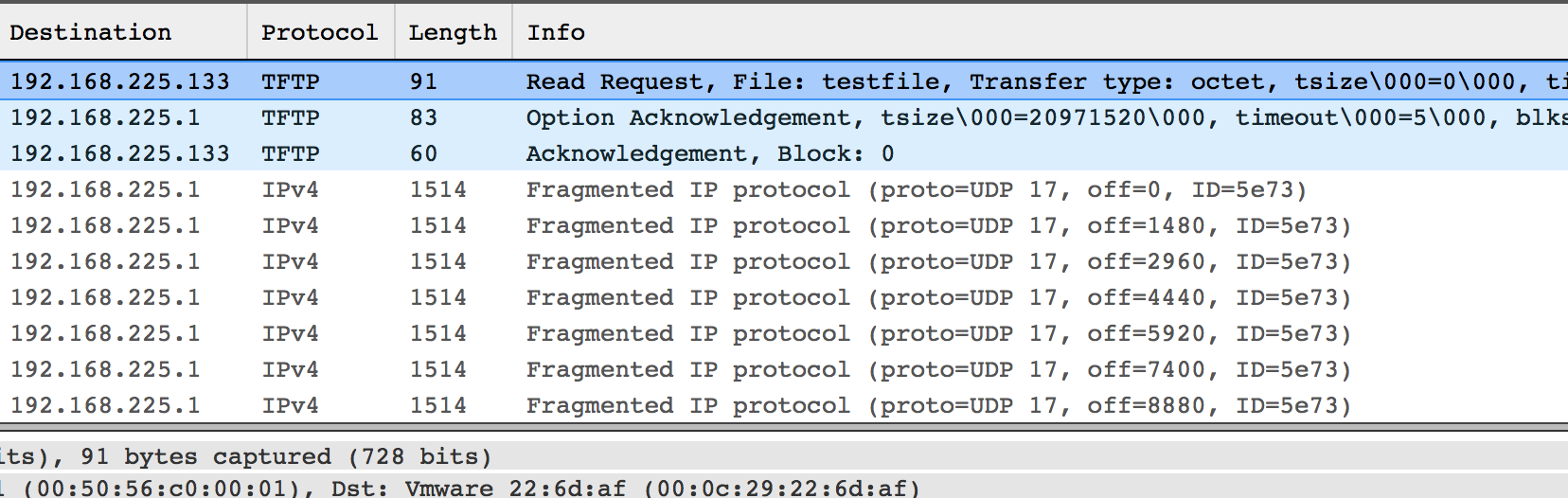 TFTP transfer using larger block size - click for Cloudshark version